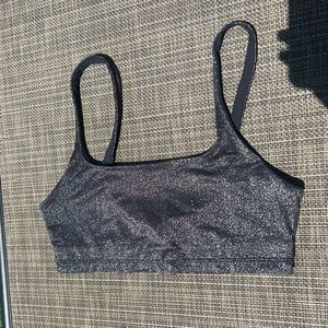 ALO Yoga Black Sparkle Sports Bra